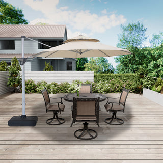 10 Ft Octagon Aluminum 360° Cantilever Patio Umbrella with Cover – Outdoor Yard Shade