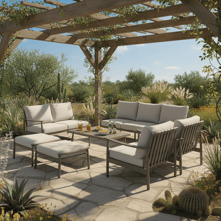 7-Piece Outdoor Patio Furniture Set with Aluminum Frame | Modular Sectional Sofa for Backyard & Garden