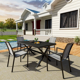 Aluminum Outdoor Dining Chairs Set – Stackable Patio Chairs with Durable Frame for Garden, Deck & Backyard