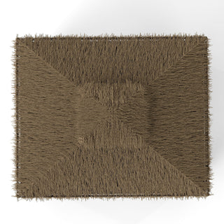 10FT×12FT Outdoor Patio Gazebo - Hawaiian Style Thatch Roof, Double Canopy, Aluminum Frame with Mosquito Net & Privacy Curtain