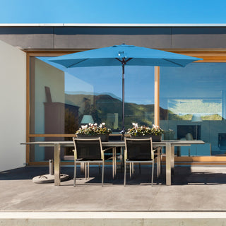 10 ft. Aluminum Rectanglar Market Patio Umbrella in Navy Blue/Red/Tan/Lake Blue/Gray