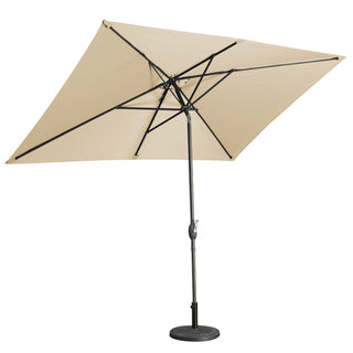 10 ft. Aluminum Rectanglar Market Patio Umbrella in Navy Blue/Red/Tan/Lake Blue/Gray