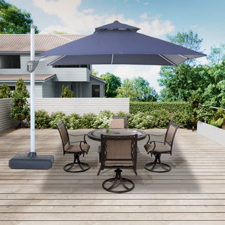 10 Ft Square Aluminum 360° Cantilever Patio Umbrella with Cover – Outdoor Yard Market Shade