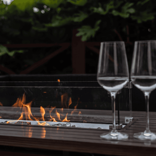 50,000 BTU Outdoor Propane Fire Pit Table with Glass Wind Guard, Lava Glass, Aluminum Frame & Stainless Steel Burner for Patio