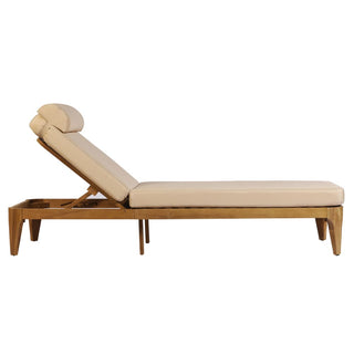 Outdoor Wood Chaise Lounge Chair, Adjustable Patio Recliner with Multi-Position Backrest, Sun Lounger for Poolside, Deck & Garden