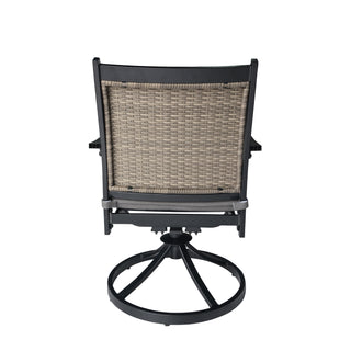 Outdoor Aluminum 360° Swivel Chair with Textilene Backrest & Cushion – Ergonomic Patio Chair