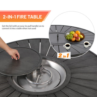 52 W x 25 H Inch Propane Outdoor Fire Pit Table, 50,000 BTU Patio Gas Fire Table