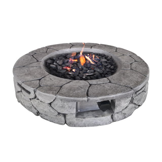9'' H x 28'' W Fiber Reinforced Concrete Outdoor Fire pit