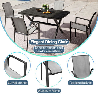 Aluminum Outdoor Dining Chairs Set – Stackable Patio Chairs with Durable Frame for Garden, Deck & Backyard