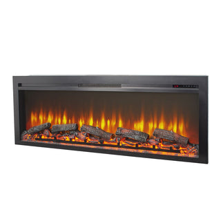 54-Inch Built-In Electric Fireplace Insert with Remote Control – Multi-Color Flame & Ember Effects, Dual Safety Protection