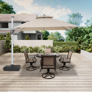 10 Ft Square Aluminum 360° Cantilever Patio Umbrella with Cover – Outdoor Yard Market Shade