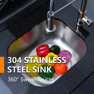 Luxury 46-Inch 4-Burner Outdoor Kitchen Island With Wine Cooler, Sink & Granite Countertops