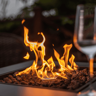 50,000 BTU Outdoor Propane Fire Pit Table, ETL Certified Gas Fire Pit with Side Door, Wood-Look Tabletop & X-Shaped Base