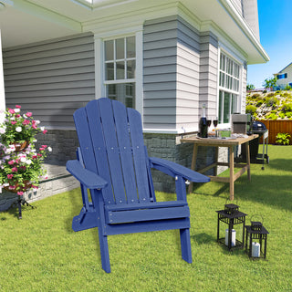 Folding Plastic Adirondack Chair Multi Colors Blue Black Gray Weather Resistant Outdoor Patio Lawn Chair
