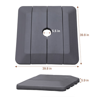 4 in Cantilever Umbrella Base PE Square Market Patio Umbrella Base Outdoor Stand in Black