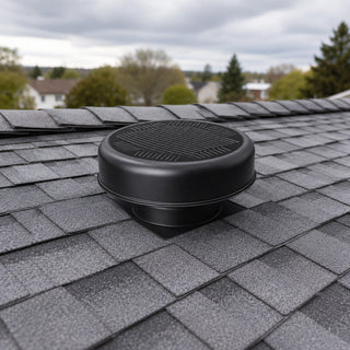 12-Inch Flush-Mount Round Solar Roof Vent Fan, 30W Dual-Power Attic Exhaust Fan with 1200 CFM, 3-Speed Remote & 25°C Auto Start