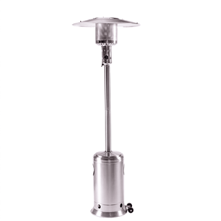 47,000 BTU Stainless Steel Propane Patio Heater with Adjustable Heat & Wheels for Patio, Backyard & Outdoor Gatherings