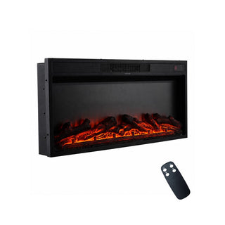 36-Inch Recessed Linear Electric Fireplace, ETL Certified, 750W/1500W Heat, LED Flame, Remote & Timer