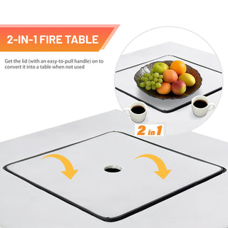 Fiber Reinforced Concrete Propane Gas Fire Pit table