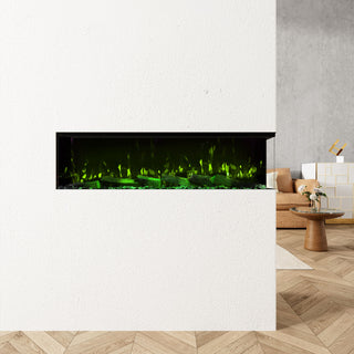 Panoramic 3-Sided Multi-Color LED Flame Wall-Mounted & Recessed Electric Fireplace
