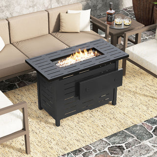 40 Inch Outdoor Propane Fire Pit Rectangle Gas Fire Table with Lava Rocks