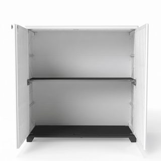 75 Gal. Outdoor Resin Storage Cabinet, 1-Shelf Patio Deck Box for Garden Tools, Porch & Indoor Storage