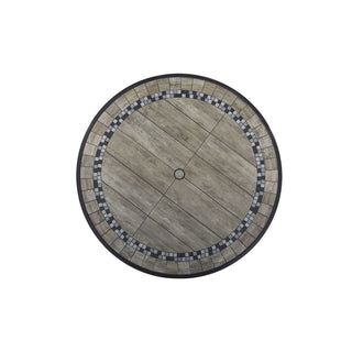 48" Cast Aluminum Outdoor Dining Table with Umbrella Hole – Weather-Resistant Patio Round Table for Garden, Deck & Backyard