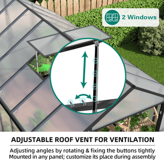 New-Design Walk-In Polycarbonate Greenhouse with Heavy-Duty Aluminum Frame – All-Season Garden & Backyard Greenhouse