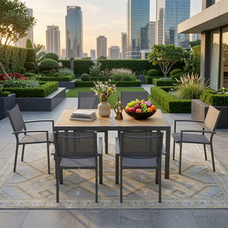 Set of 6 Outdoor Patio Dining Chairs, Heavy-Duty Metal Frame with All-Weather Textilene, Gray Outdoor Chairs for Garden, Deck & Backyard