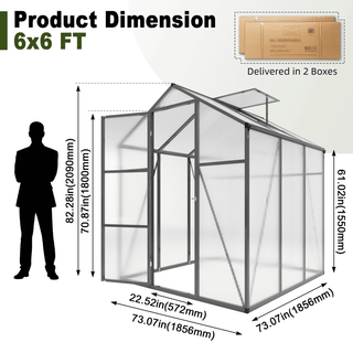 Walk-In Outdoor Polycarbonate Greenhouse with Aluminum Frame – Adjustable Vents, Lockable Door & UV Protection for Backyard