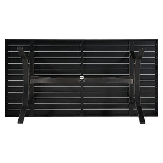 82 Inch Weather Resistan Rectangle Aluminum Patio Dining Table with Umbrella Hole
