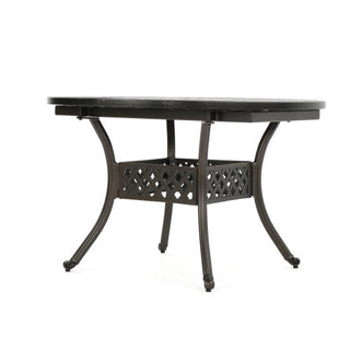 Outdoor Expandable Aluminum Dining Table – Hammered Bronze Finish