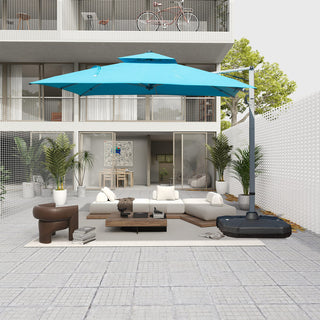 Aluminum Cantilever Patio Umbrella with Tilt Function – Outdoor Offset Market Umbrella for Backyard, Deck & Pool (Base Not Included)