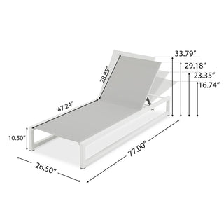 Five-Position Adjustable Two-Piece Outdoor Lounge Chair With Durable Aluminum Frame And Textilene Mesh Fabric