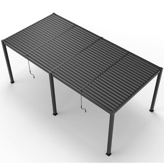 10x13FT / 10x19FT Louvered Pergola with Aluminum Frame and Adjustable Steel or Aluminum Louvers
