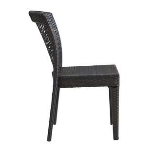 Outdoor Dining Chairs Set of 2, Stackable Chairs with UV-Resistant PE Rattan and Steel Frame,, Supports 400lbs