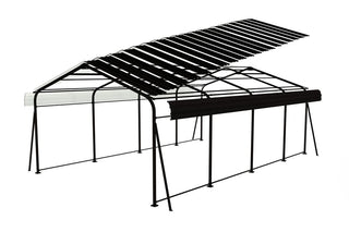 Metal Carport 12×20 Car Port, Outdoor Storage Heavy Duty Metal Canopy Multi-Use Garage Shed for Car and Truck, Carport Kit with Galvanized Steel Roof Building and Frame