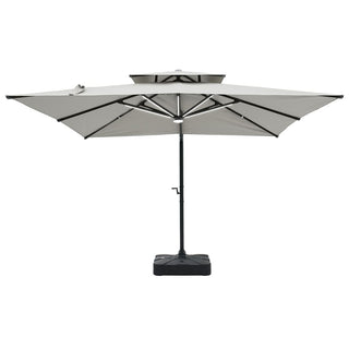 10FT Aluminum Cantilever Patio Umbrella with Removable LED Light Strips for Outdoor Shade