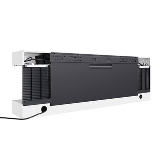 32"/50"/60"/72" Wall-Mounted Electric Fireplace with Suspended LED Lighting, Modern Indoor Fireplace for Living Room