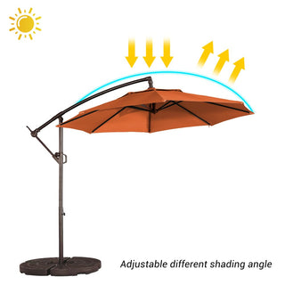 10FT Steel Cantilever Patio Umbrella with 2-Way Stop Crank, Offset Hanging Outdoor Umbrella for Patio, Pool, Deck & Garden