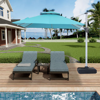 10 Ft Square Aluminum 360° Cantilever Patio Umbrella with Cover – Outdoor Yard Market Shade