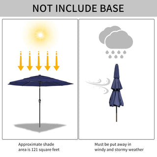 10FT 3-Tier Solar LED Patio Umbrella with Tilt & Crank, Aluminum Market Umbrella for Backyard, Deck & Garden