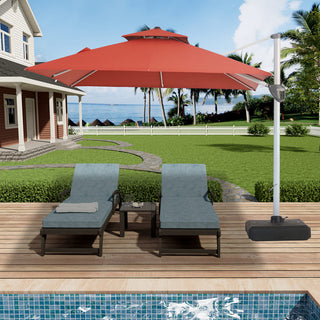 10 Ft Square Aluminum 360° Cantilever Patio Umbrella with Cover – Outdoor Yard Market Shade