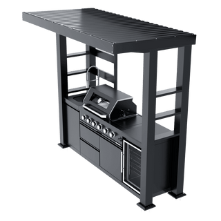 97-Inch 4-Burner 72000 BTU Deluxe Stainless Steel Outdoor Kitchen Island BBQ Grill