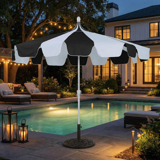 10FT Pagoda Patio Umbrella with Crank Lift & Tilt – Adjustable Outdoor Market Umbrella in Mint Green, Navy Blue & Black