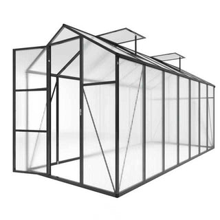Walk-In Outdoor Polycarbonate Greenhouse with Aluminum Frame – Adjustable Vents, Lockable Door & UV Protection for Backyard