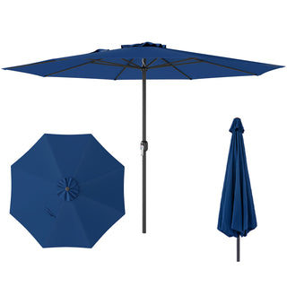 12 FT Patio Umbrella with Crank Handle & 8 Sturdy Ribs – Durable Outdoor Market Umbrella for Patio, Garden & Backyard