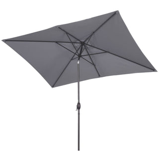 6.5X10 FT Rectangular Patio Umbrella with Crank, Tilt, Polyester UV-Resistant Without base