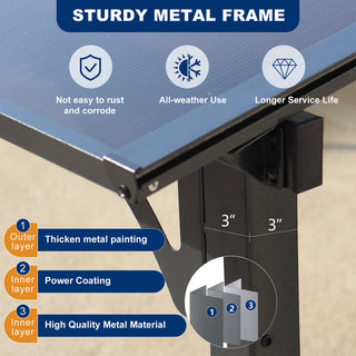 Outdoor Pergola Gazebo,Wall-Mounted Lean to Metal Awning Gazebo with Roof,Large Heavy Duty for Patio,Decks,Backyard