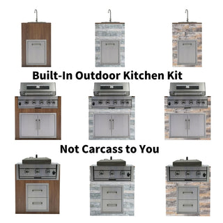 32-Inch Built-In Outdoor Kitchen LPG Gas Grill, 60,000 BTU Stainless Steel 4-Burner with Infrared Rear Burner